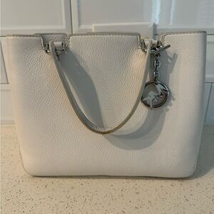 Michael Kors, White handbag with silver hardware. Good condition